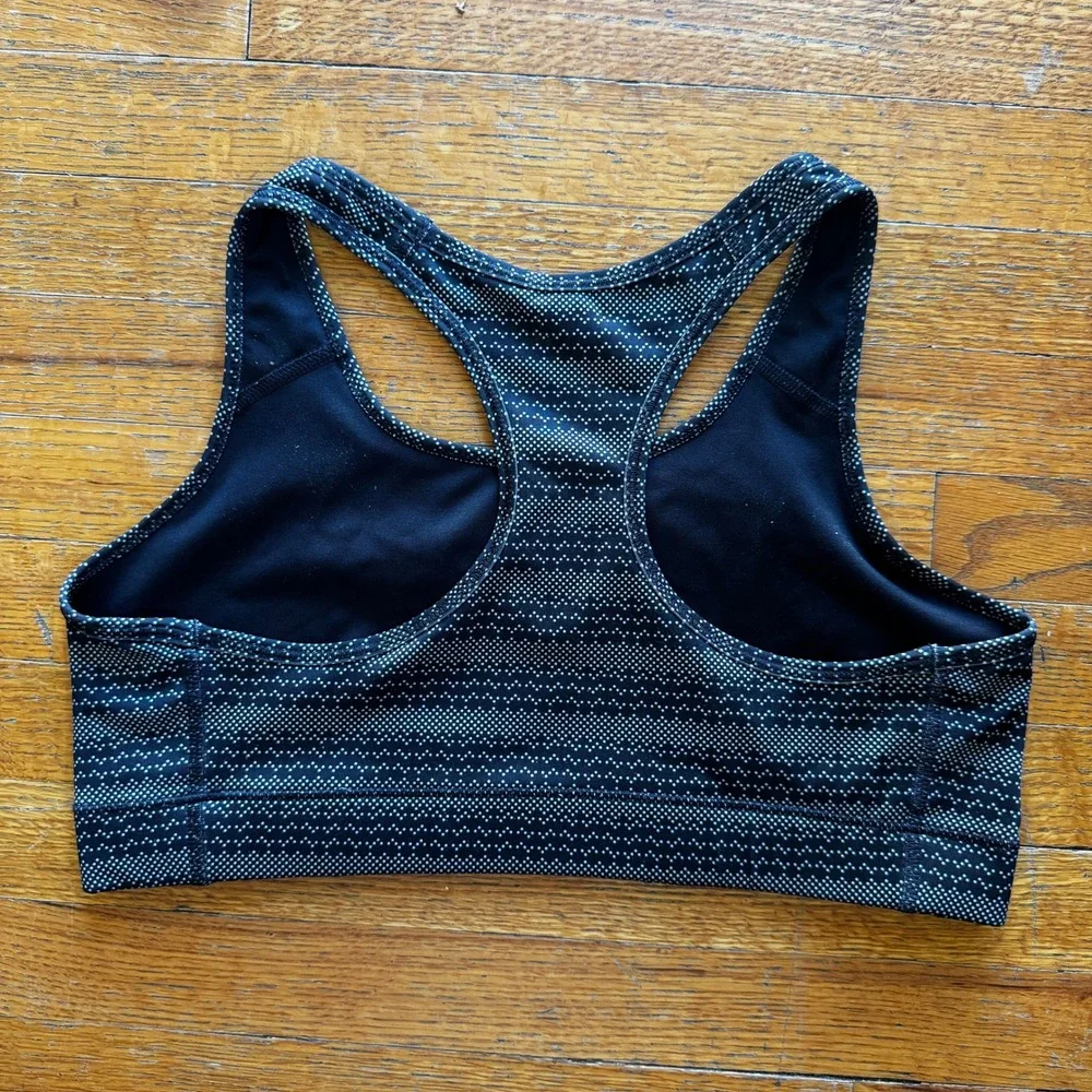 Nike Dri-FIT Womens Large Black White Racerback‎ Sports Bra Large